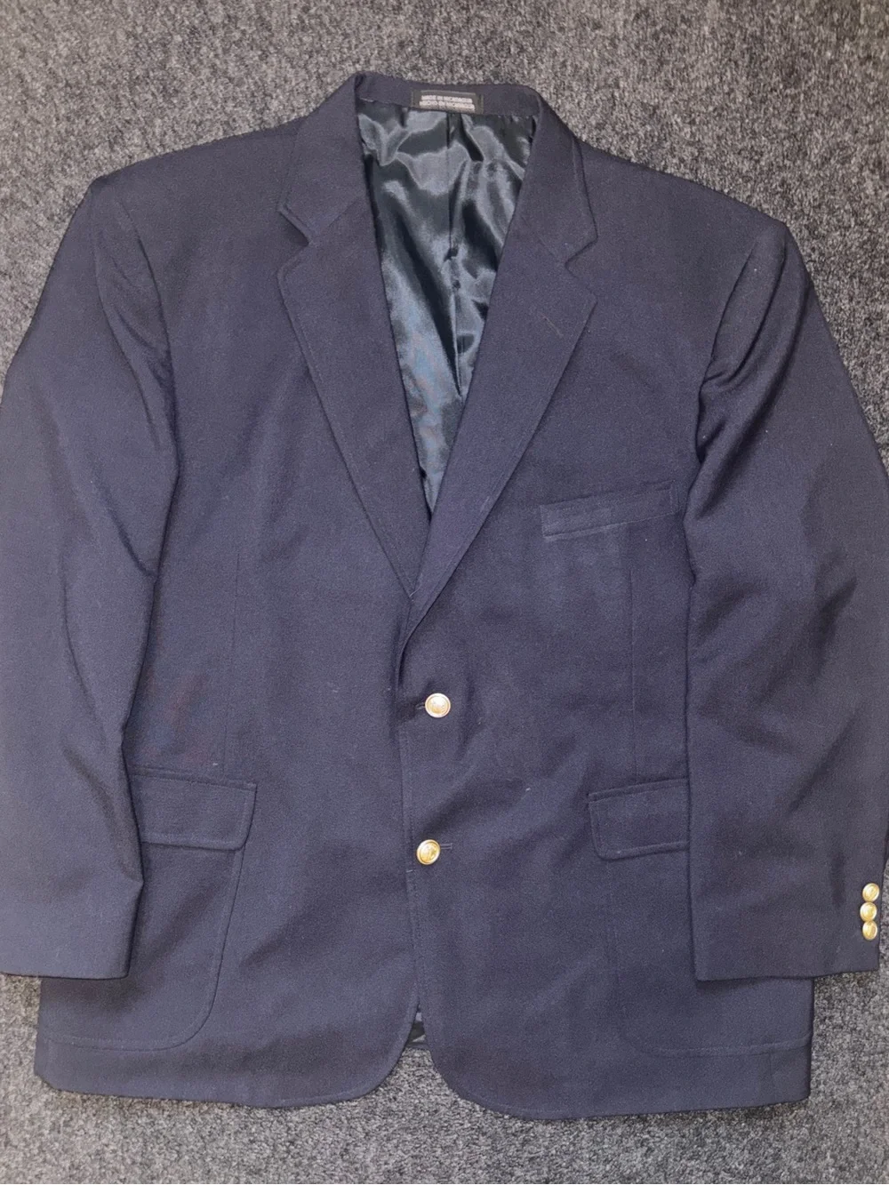 Vtg Retro 80s 90s David Taylor Sport Coat Blazer Gold Buttons 46S Academia Dad